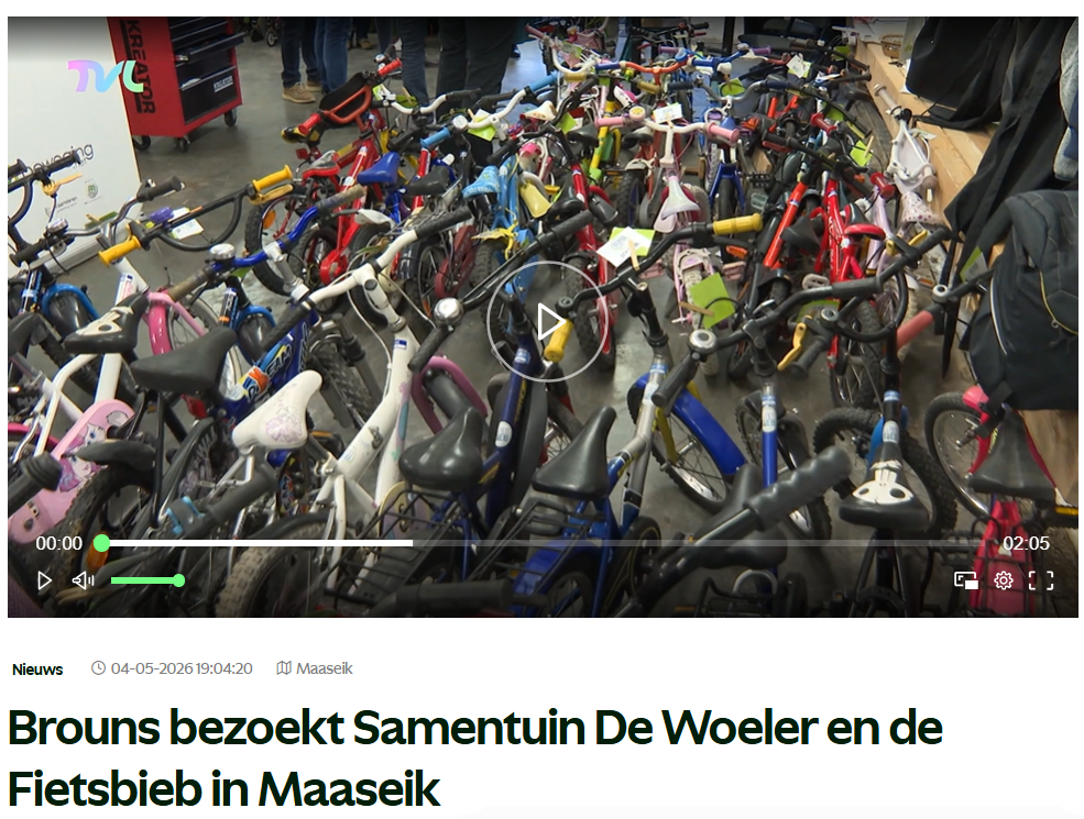 Brouns bezoekt Samentuin de Woeler en de Fietsbieb in Maaseik