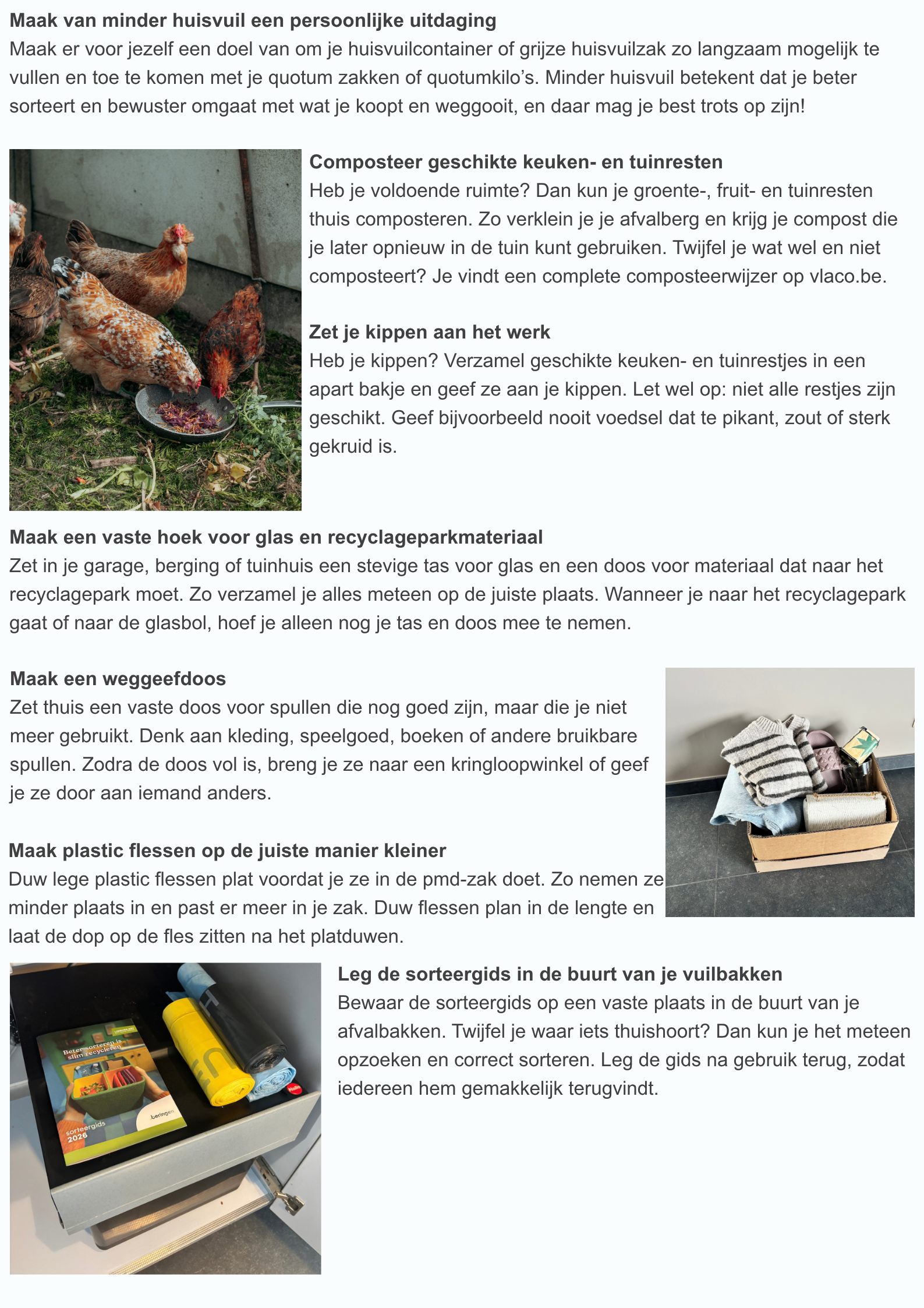 Minder afval